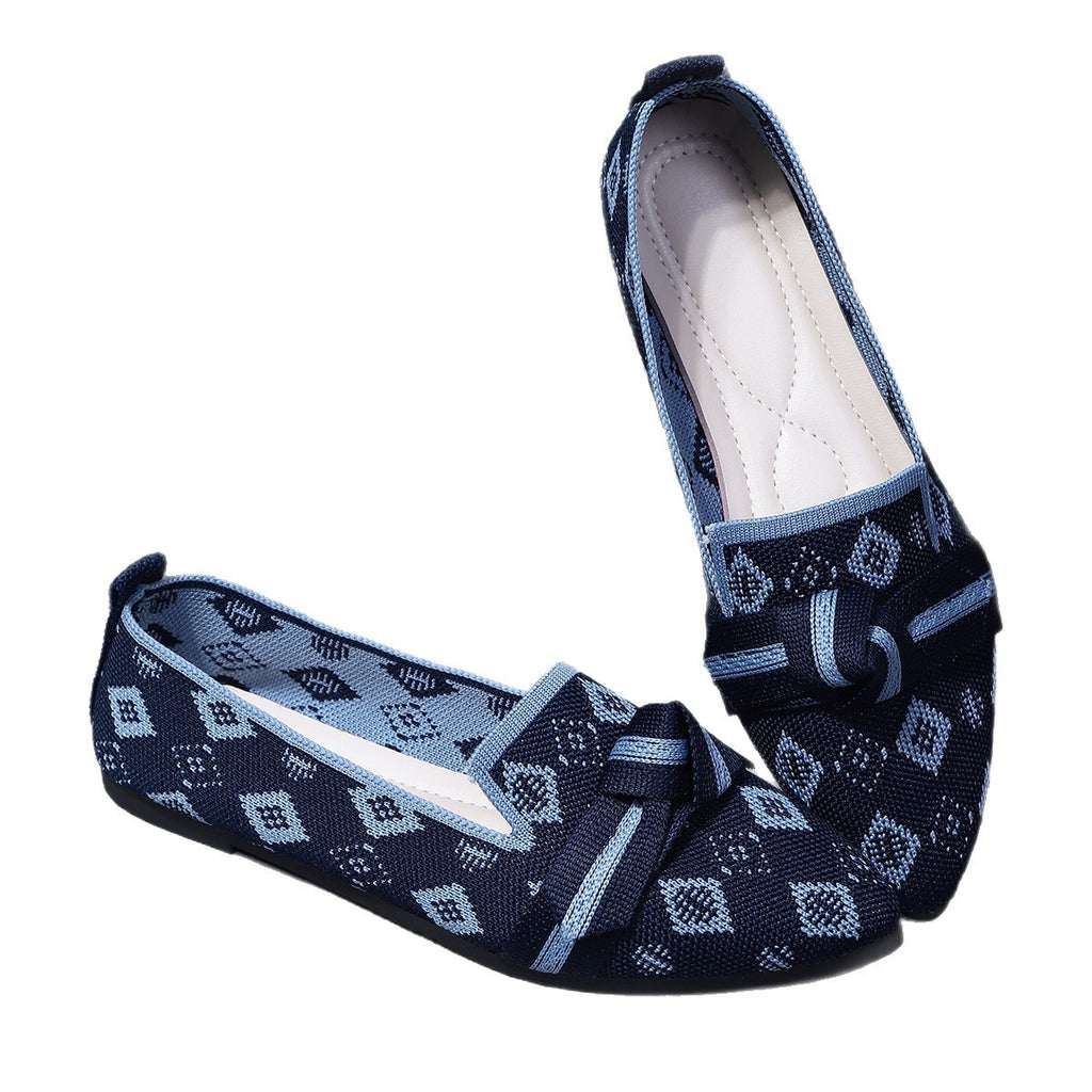 Pointed-Toe Slip-On Flat Shoes