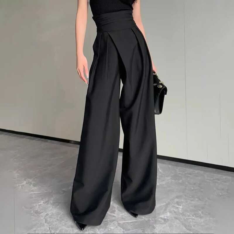 Flowy Wide-Leg Floor-Length Trousers