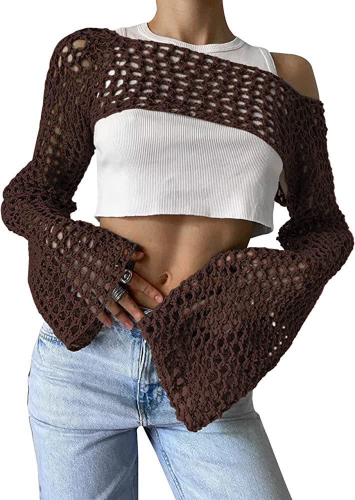 Hand-Knitted Bell Sleeve Sweater