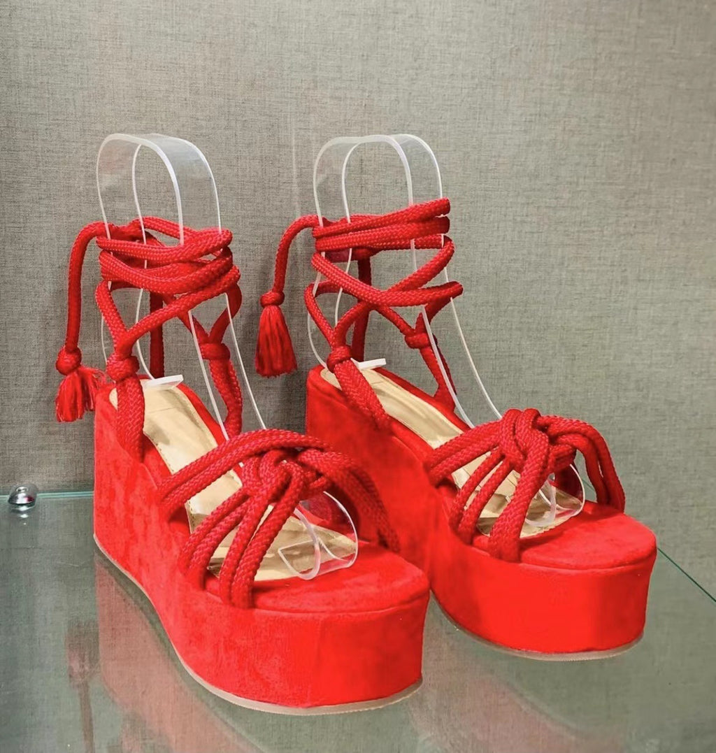 Strappy Wedge Sandals