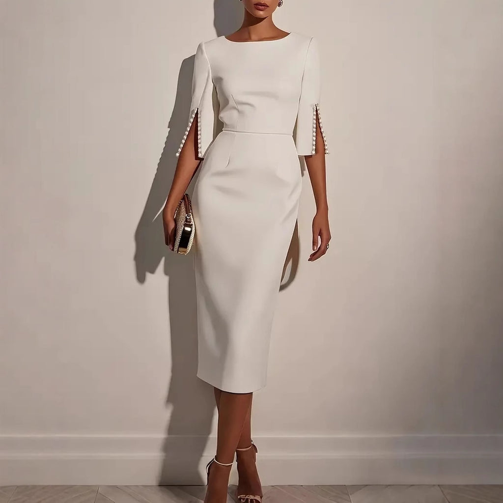 Elegant Beaded Slim Fit Midi