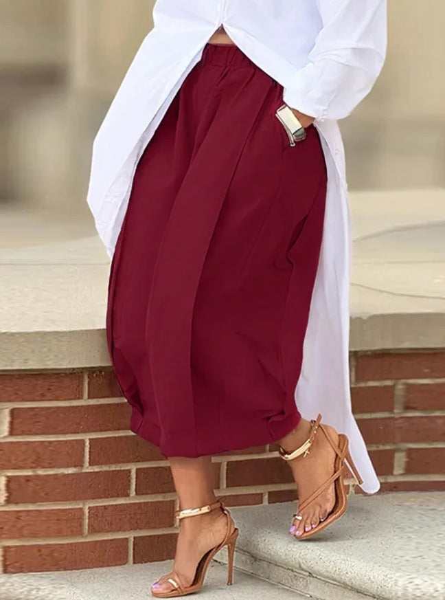 Wide-Leg Cropped Trousers