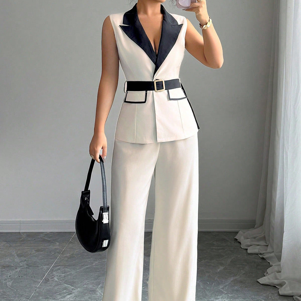 Sleeveless Vest & Trouser Two-Piece Set