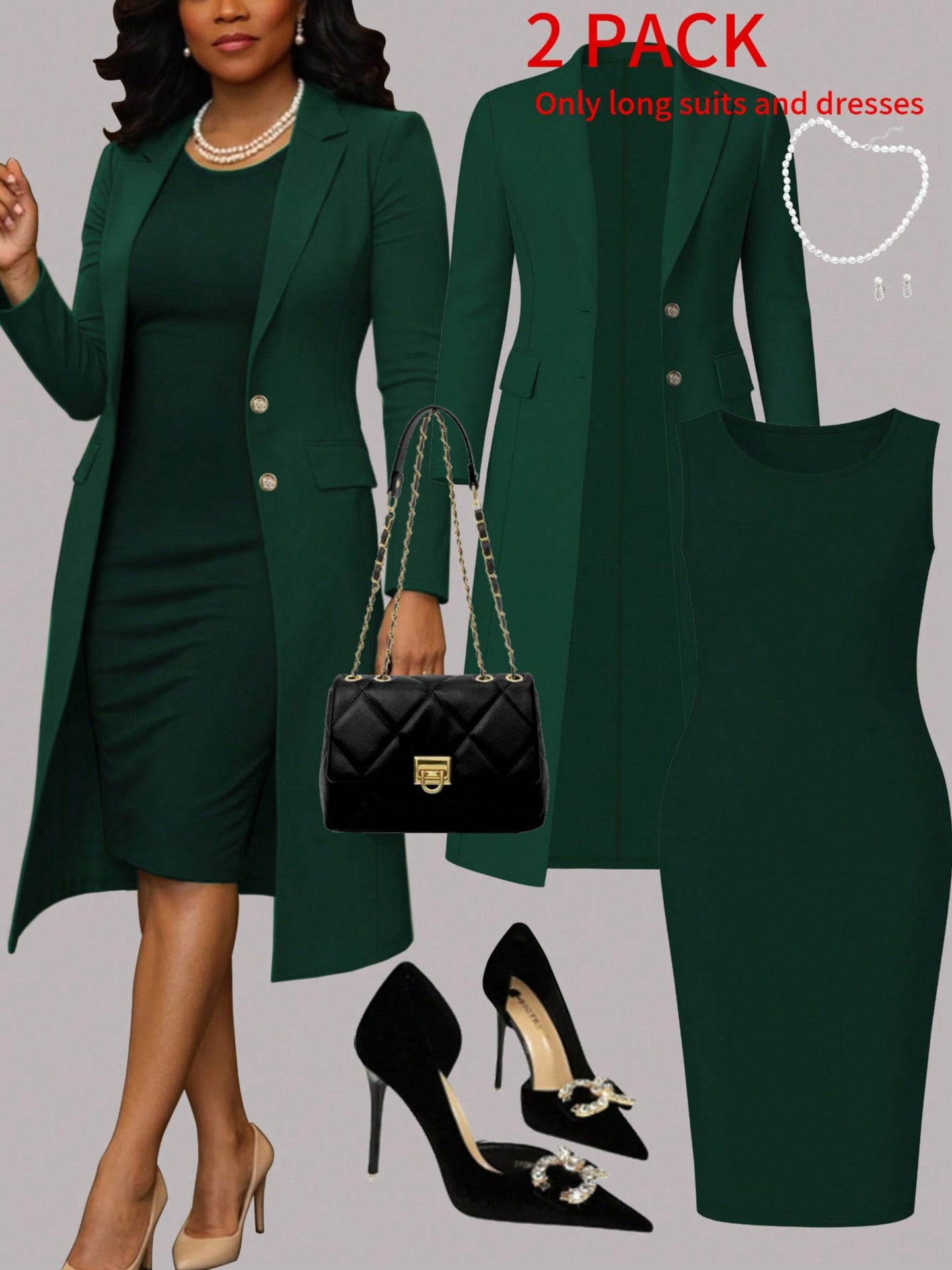 Long Sleeve Suit & Sleeveless Set
