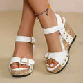 Studded Open-Toe Wedge Sandals