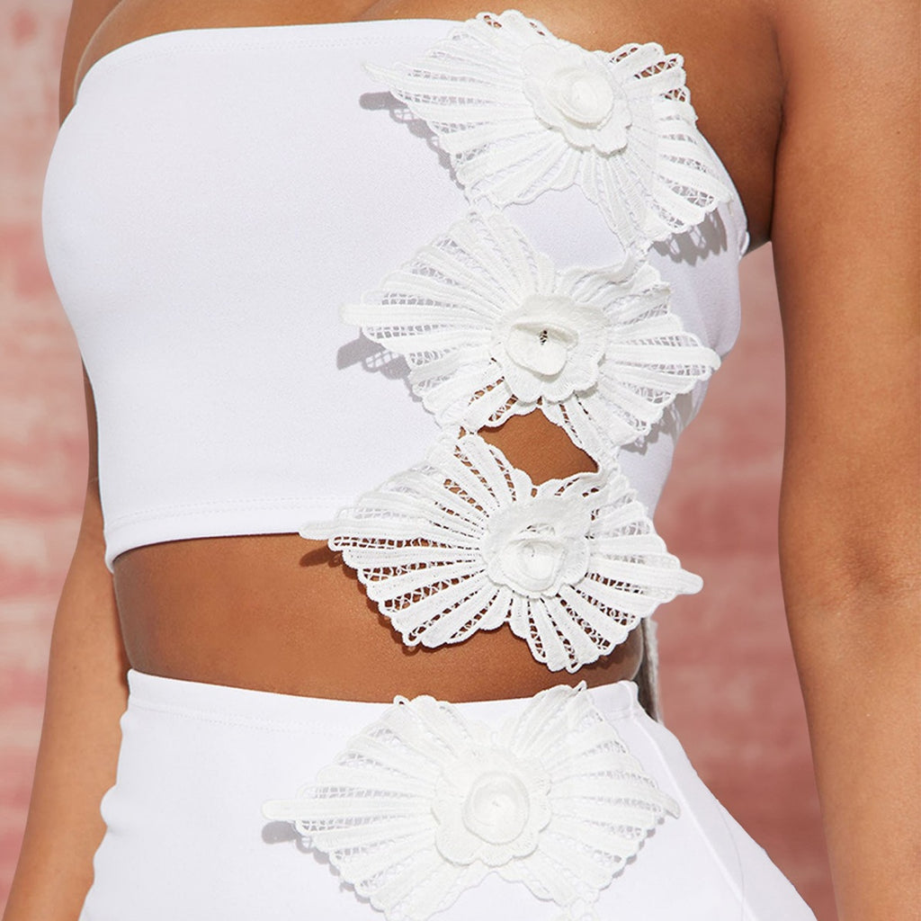 Elegant Ruffled Lace Two-Piece