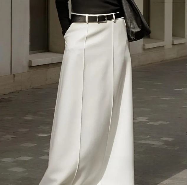 High Waist A-Line Umbrella Maxi Skirt