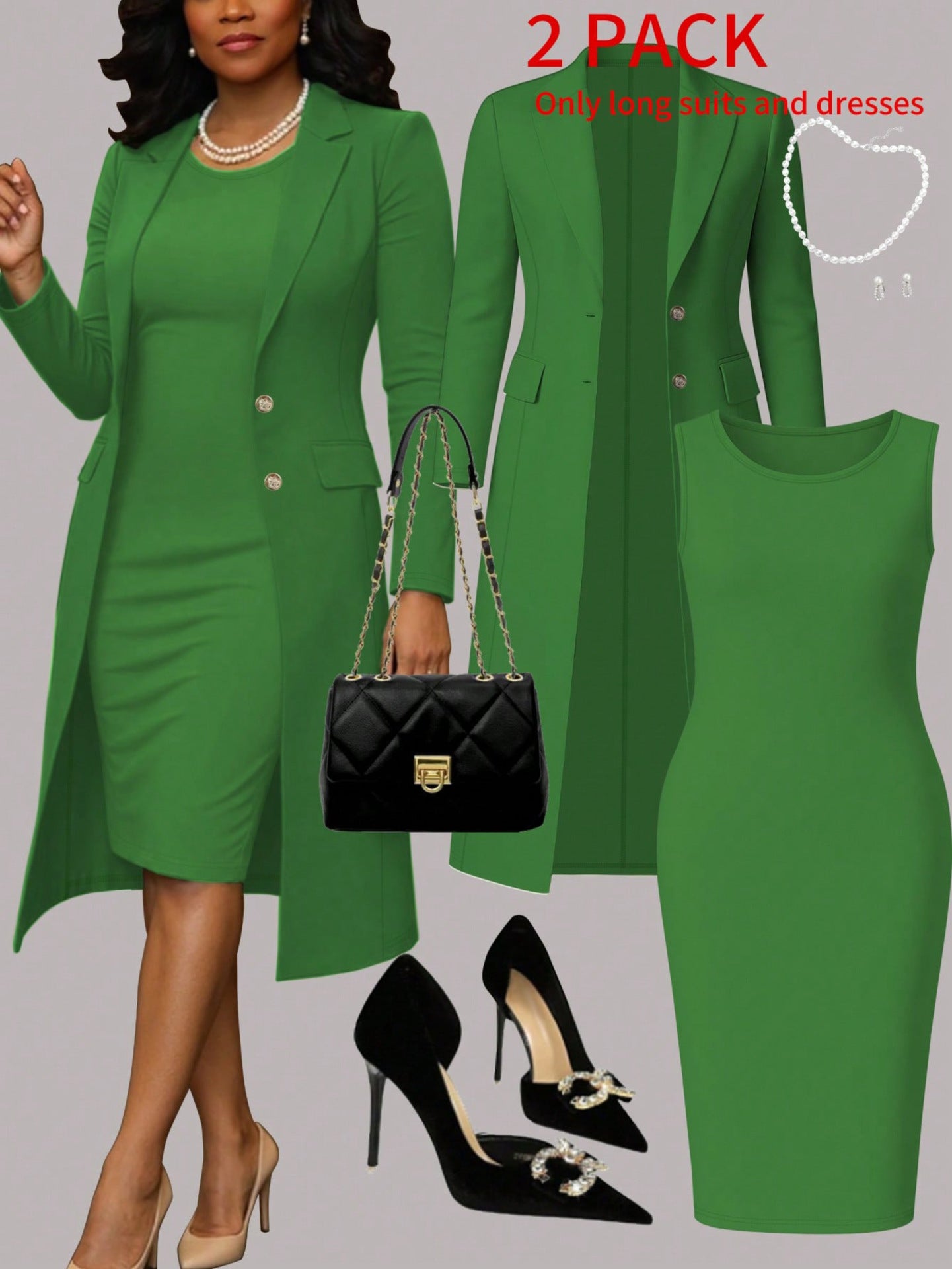 Long Sleeve Suit & Sleeveless Set