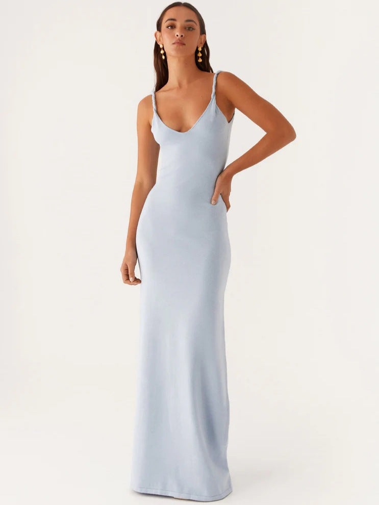 Silk Camisole Mid-Length Dress