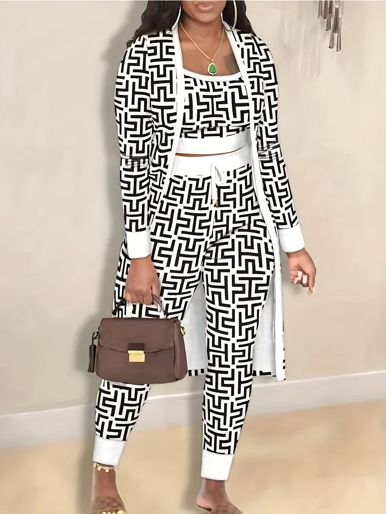 Printed Coat & Trousers Set