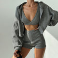 Zipper Hooded Tracksuit Set