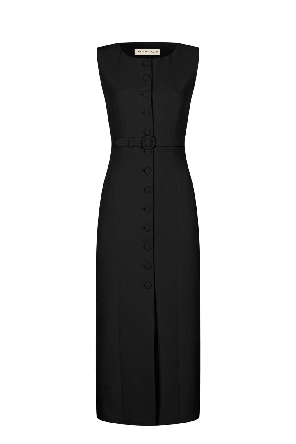 Elegant Belted A-Line Dress