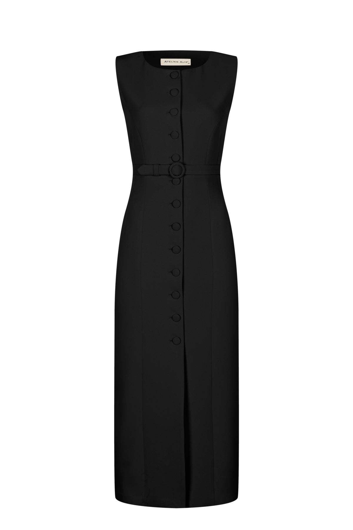 Elegant Belted A-Line Dress