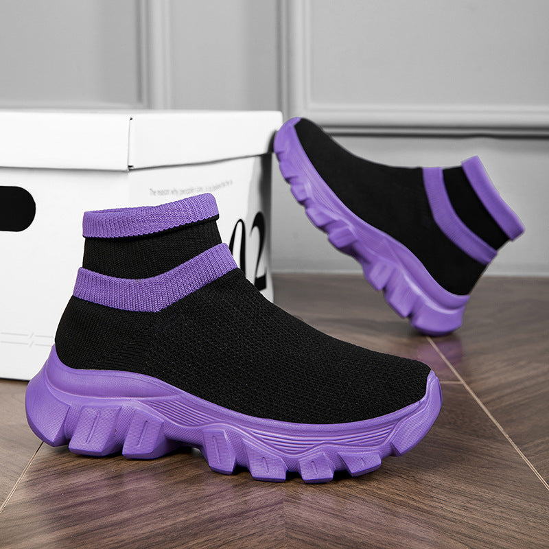 Knitted High Top Casual Sneaker Boots
