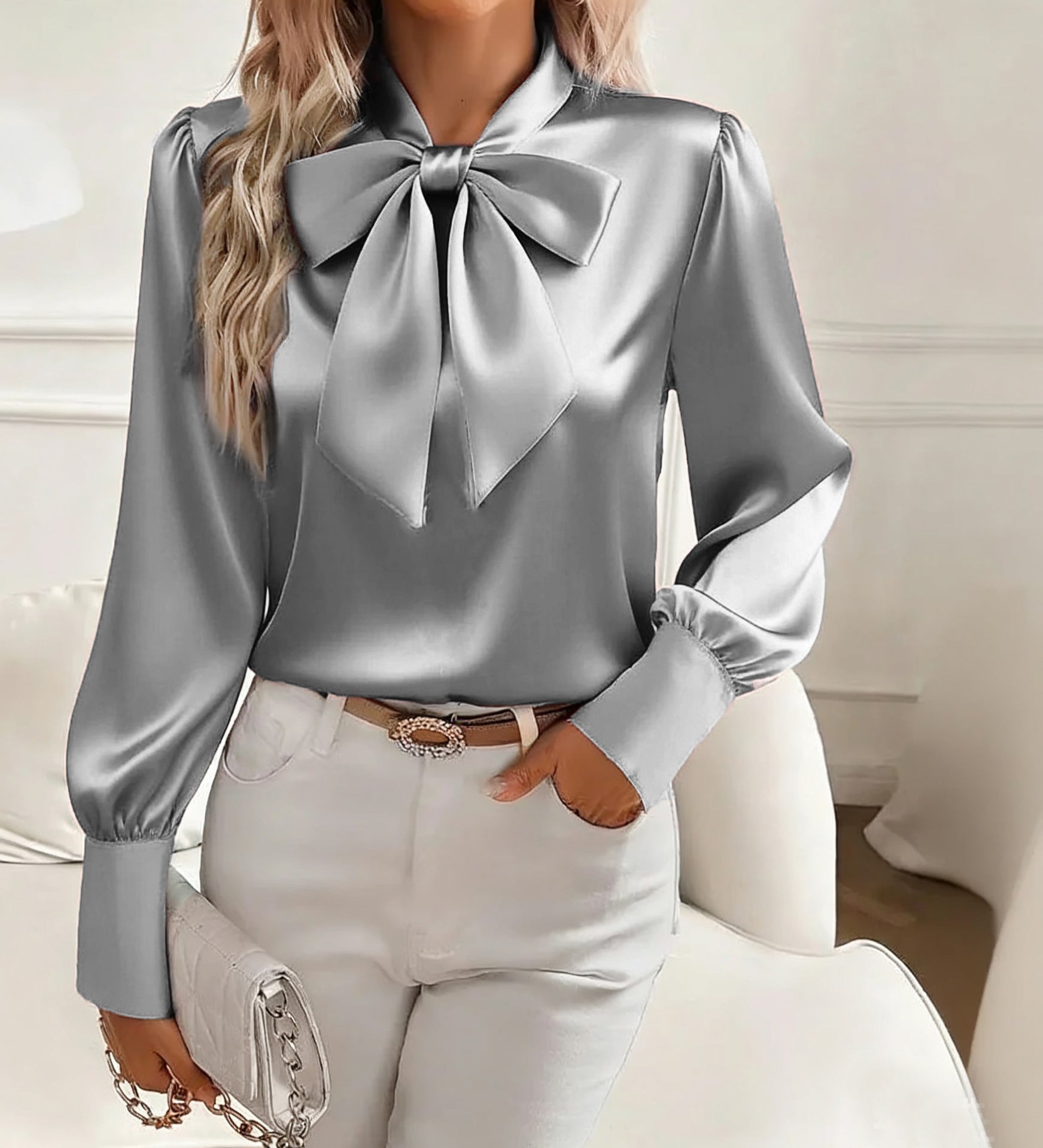 Satin Bow Blouse