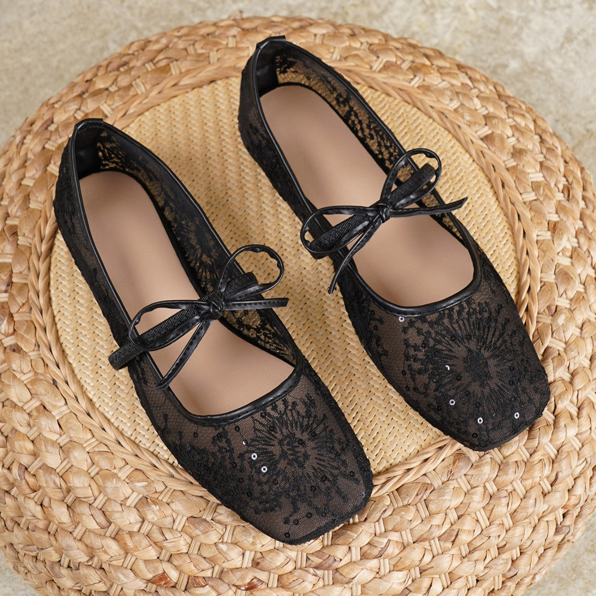 Square-Toe Ballet Flats
