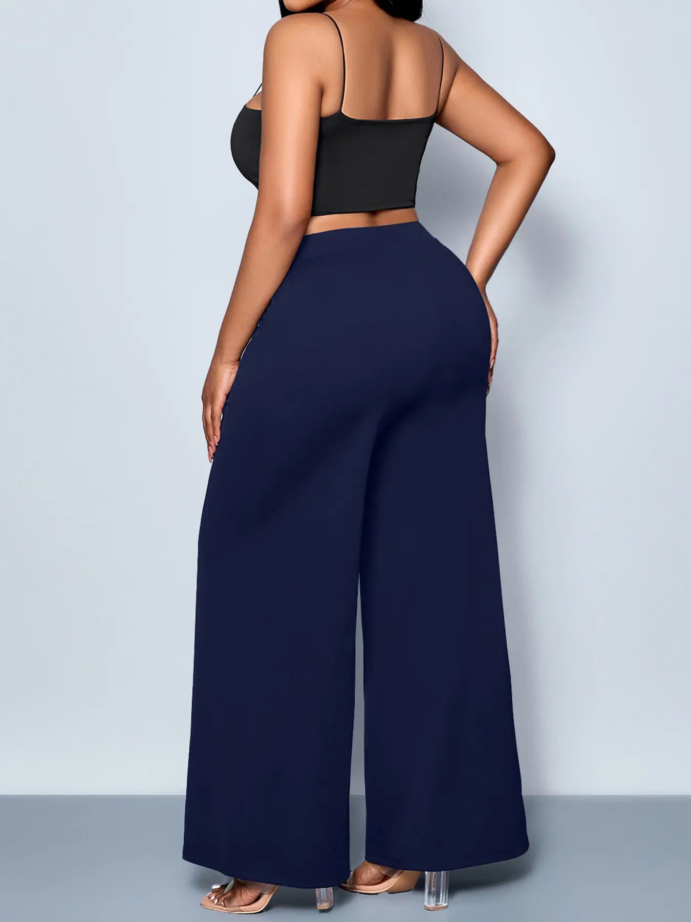 Elevate Your Wardrobe with Women's Plus Size Casual Wide Leg Pants - Comfortable Fitted Knit for All Seasons