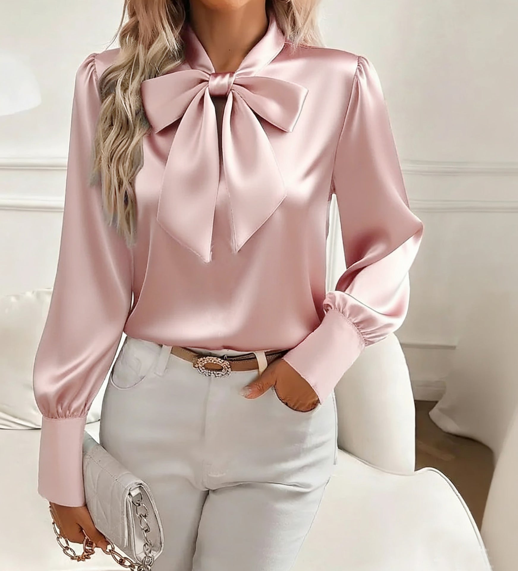 Satin Bow Blouse