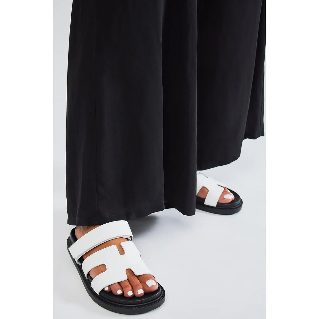 Step Into Summer with the Stylish Agnes Flat Sandals in White