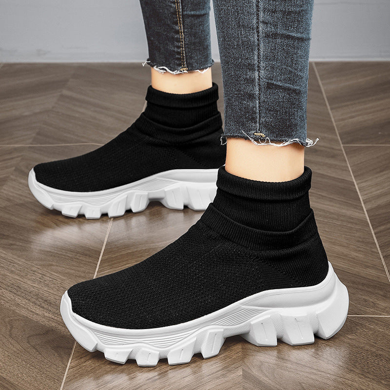 Knitted High Top Casual Sneaker Boots