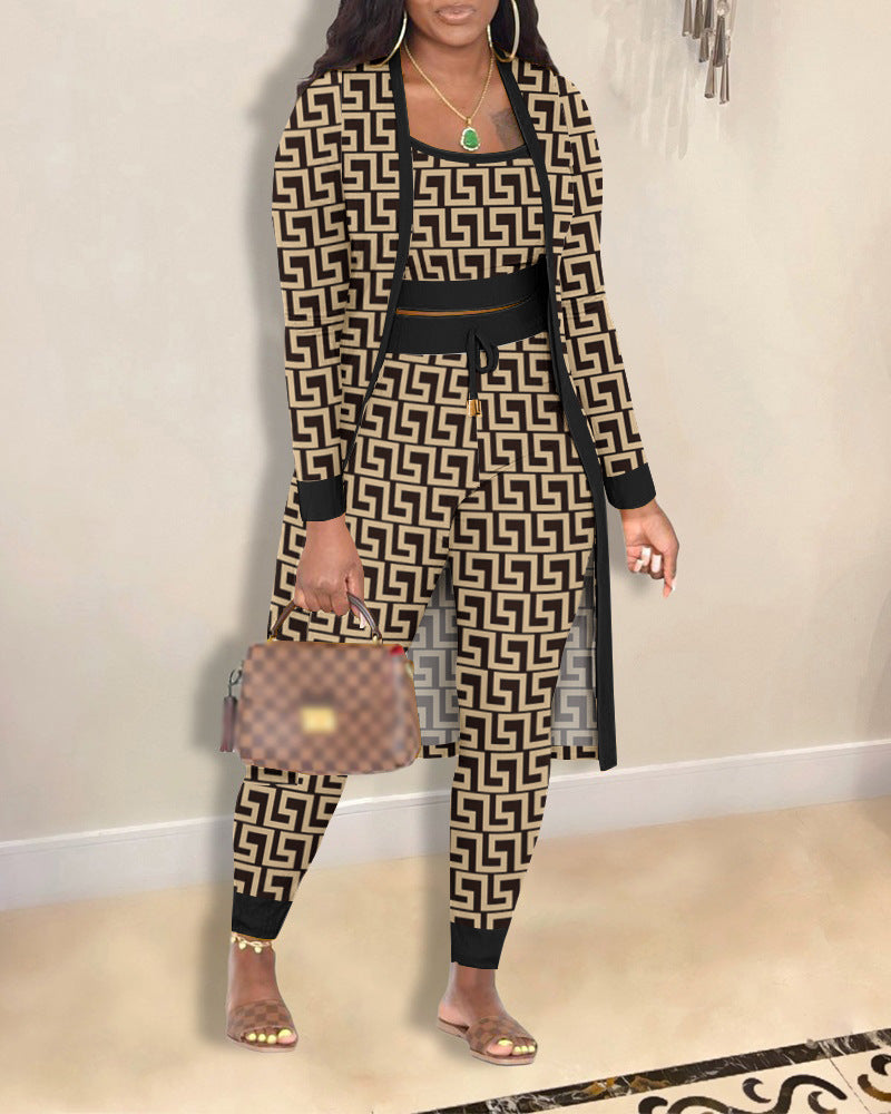 Printed Coat & Trousers Set