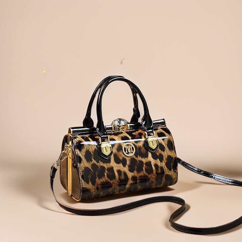 Patent Leather Boston Shoulder Bag