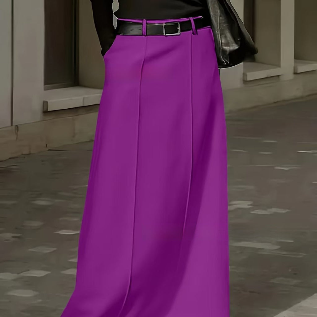 High Waist A-Line Umbrella Maxi Skirt
