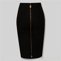 Fitted Striped Midi Skirt