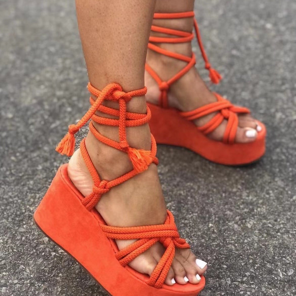 Strappy Wedge Sandals