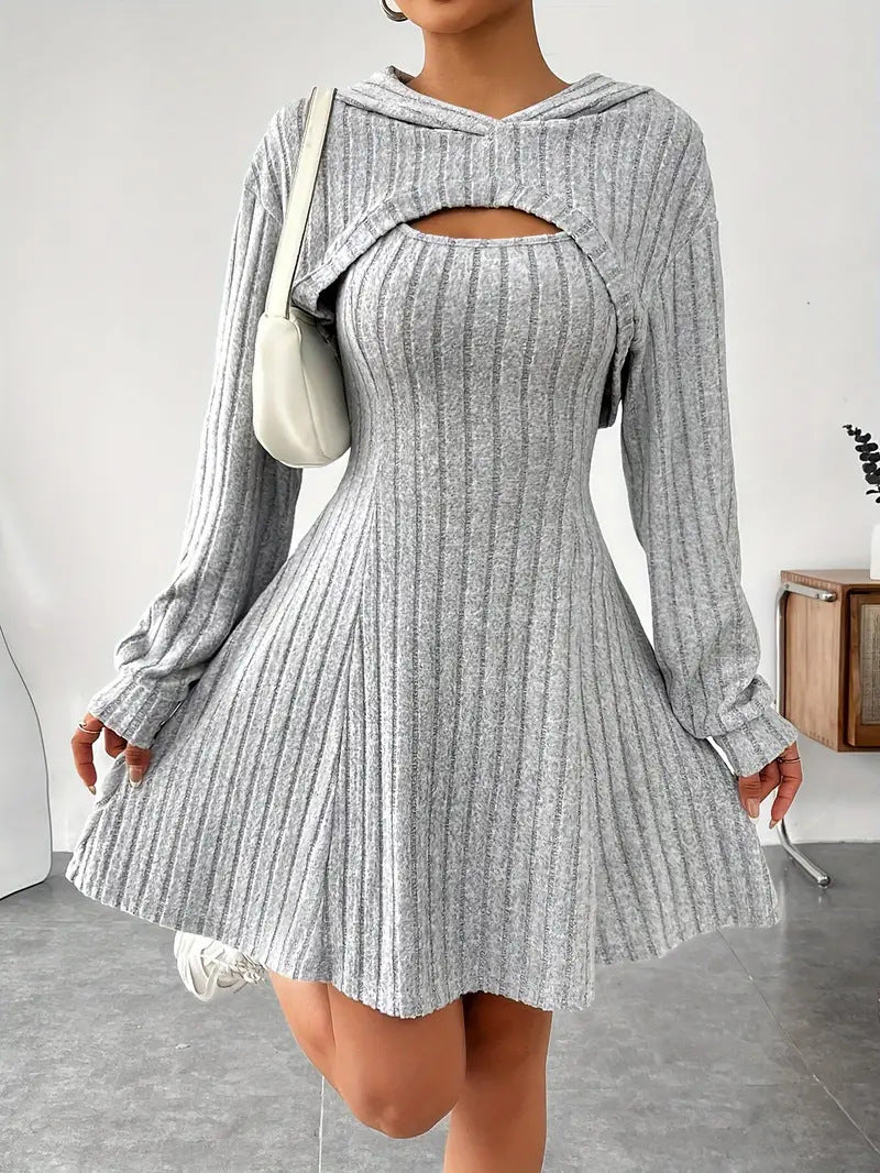 Square-Neck A-Line Blouse Dress