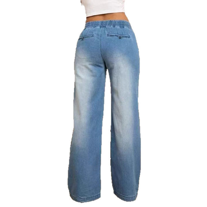 Lace up Straight Leg Jeans