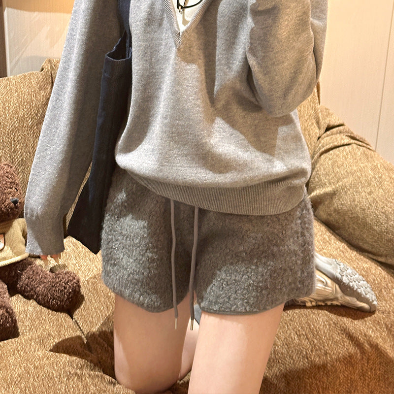 Lambswool High Waisted Shorts