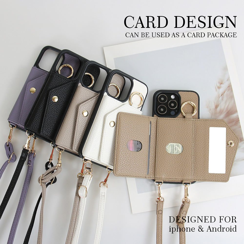 Multi-Card Slot Phone Case with Lanyard Strap