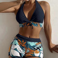 High Waist Lace-Up Bikini Swimsuit