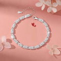 Silver Four-Leaf Clover Charm Bracelet