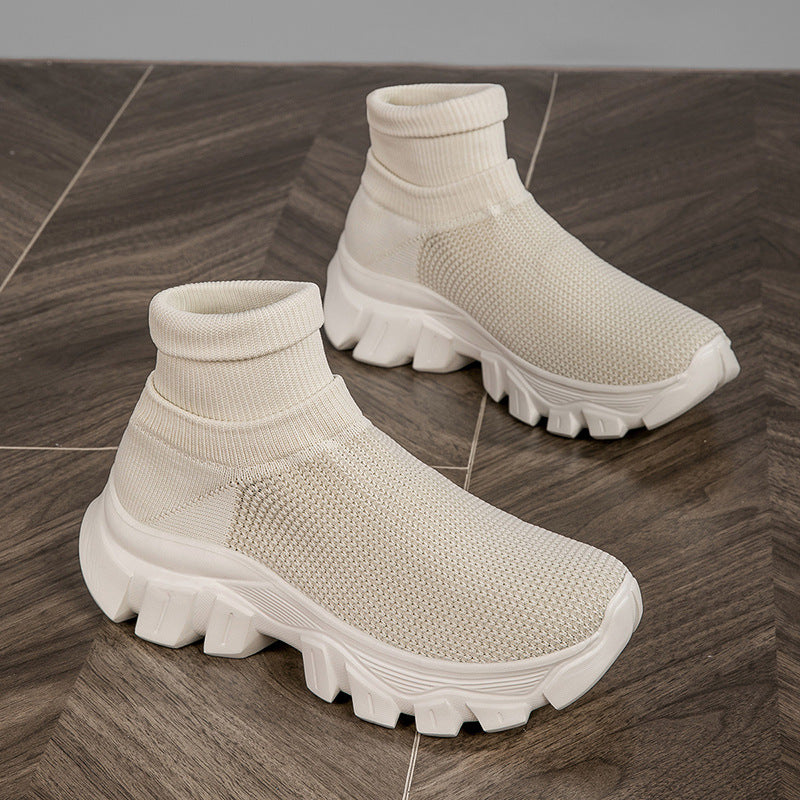 Knitted High Top Casual Sneaker Boots