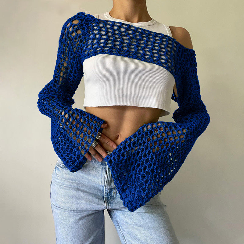 Hand-Knitted Bell Sleeve Sweater